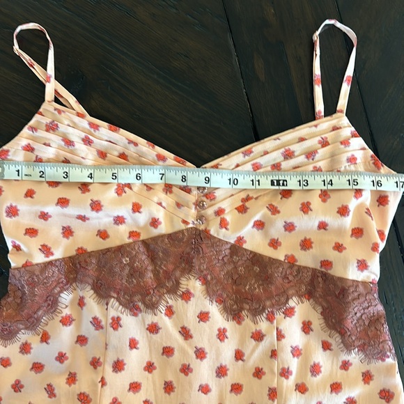 NWT  intuitions lace trim vintage rose slip dress - size 8 - Picture 9 of 10